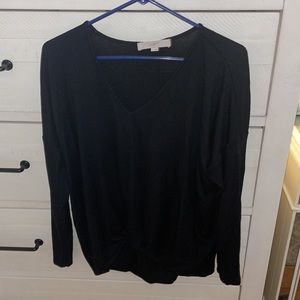 Black long sleeve v neck sweater
